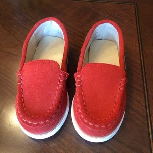 Janie & Jack: Suede Driving Shoes- Baby Boy; 7 EUC
